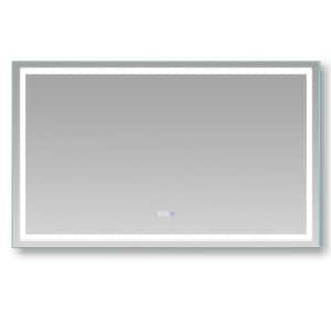 60 in. W x 36 in. H Large Rectangular Frameless Wall Anti-Fog Bathroom Vanity Mirror in Silver with Memory Dimmer