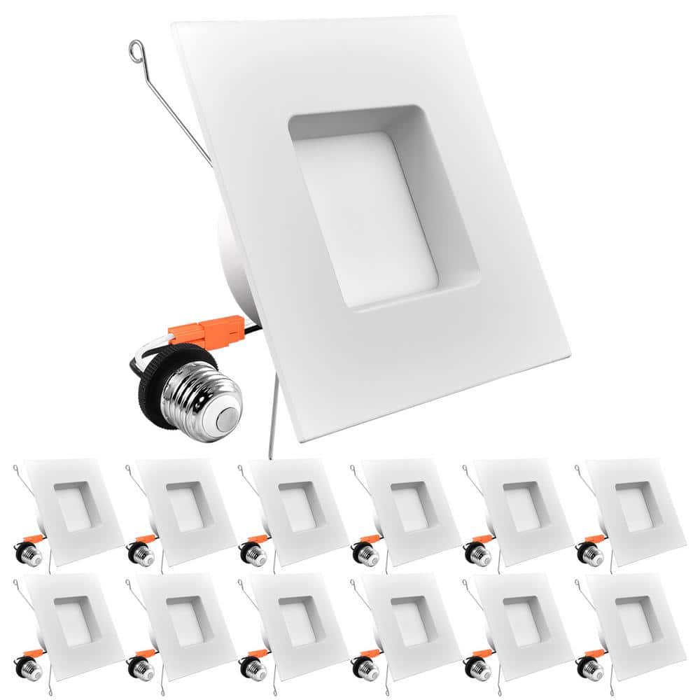 6 in. Square LED Can Light 14-Watt = 90-Watt 5 Color Selectable Remodel Integrated LED Recessed Light Kit 12-Pack price history on PriceWatchPro