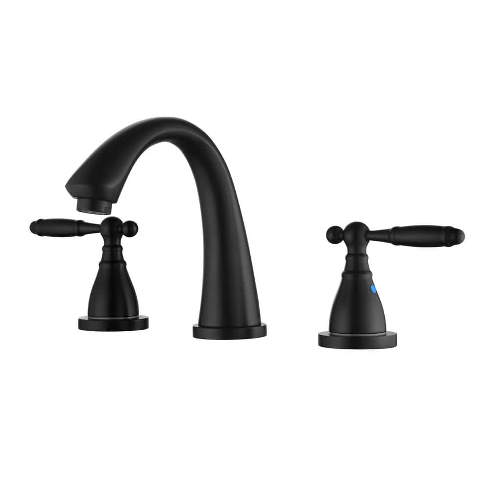 8 in. Widespread 3-Hole 2-Handle Bathroom Faucet cUPC Faucet Supply Lines in Matte Black, 1.2 GPM(1-Pack) price history on PriceWatchPro