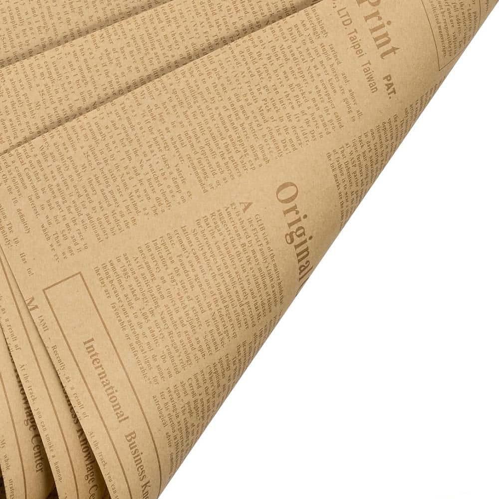 Kraft Newsprint Flower Wrapping Paper Reversible Floral Bouquet Design 20 Sheets Brown Font for Various Occasions price history on PriceWatchPro