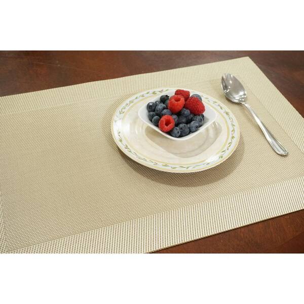 Oval Black Vinyl Placemat - Embossed - 16 x 12 - 6 count box