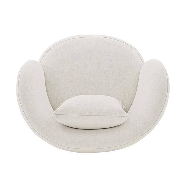 Manhattan Comfort Contemporary Siri Linen Accent Chair with Pillows in Cream - Set of 2 Manhattan Comfort Contemporary Siri Linen Accent Chair with Pillows in Cream - Set of 2