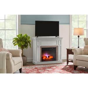 Granville 43 in. W Freestanding Convertible Media Console Electric Fireplace in Antique White