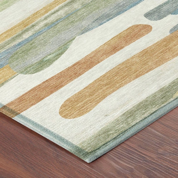 Chantille Machine Washable Indoor/Outdoor Abstract ACN2542 Ivory 9 ft. x 12 ft. Area Rug