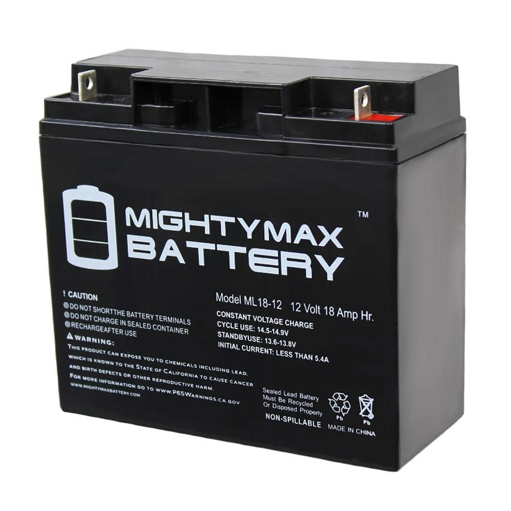 MIGHTY MAX BATTERY 12V 18AH SLA Replacement Battery for Powerland 10000 WATT Generator -  ML18-122112215