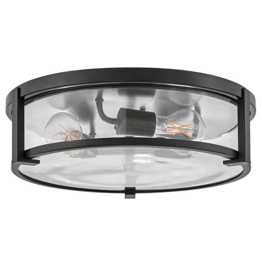 Black Nickel 3-Light LED Flush Mount with Clear Glass Shade