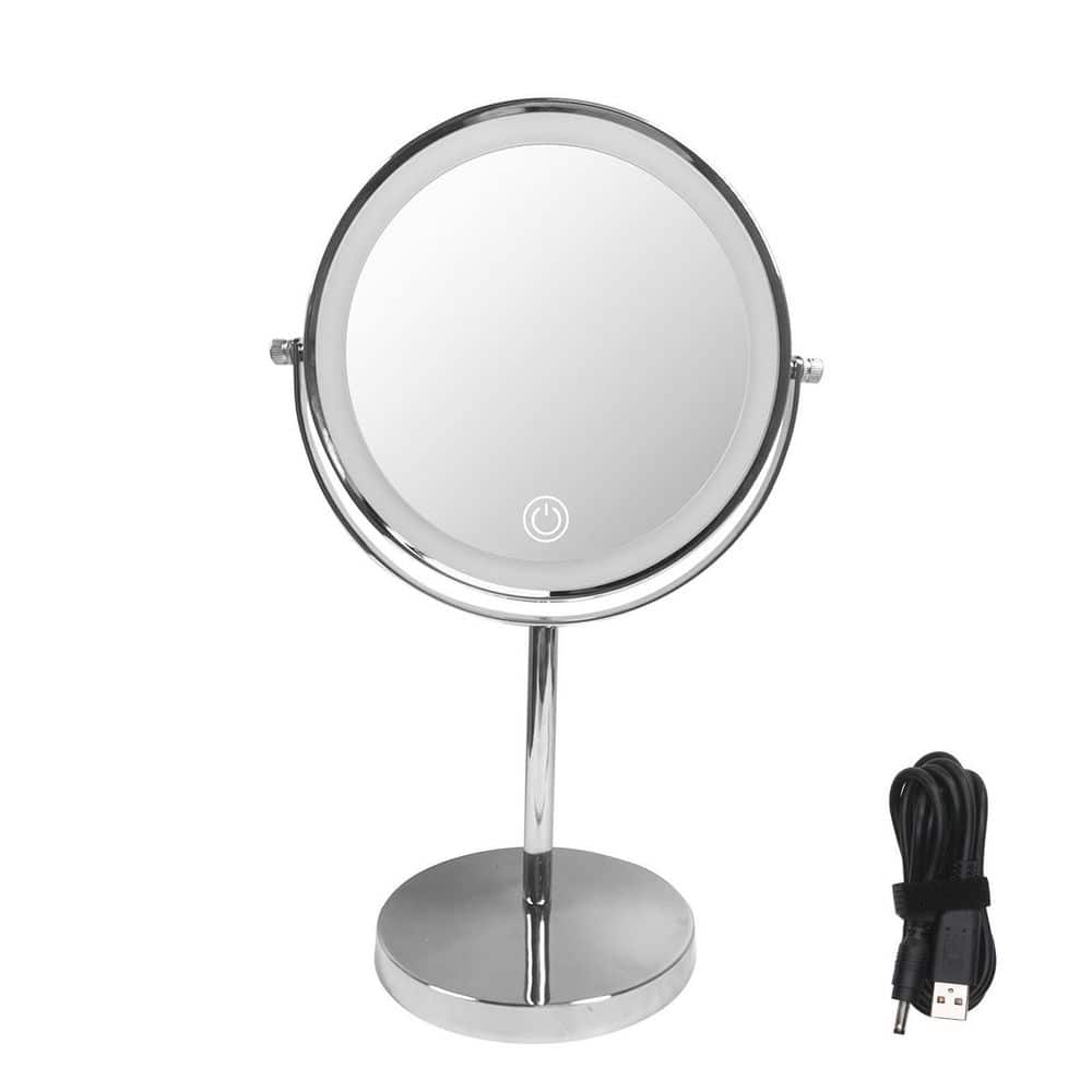 5 in. W x 15 in. H Freestanding Bathroom Makeup Mirror Lighted Dimmable