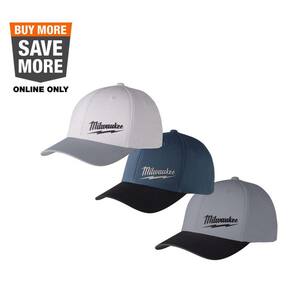 Men's Workskin Small/Medium Fitted Hat 3-Pack - Grey, Blue, Dark Grey