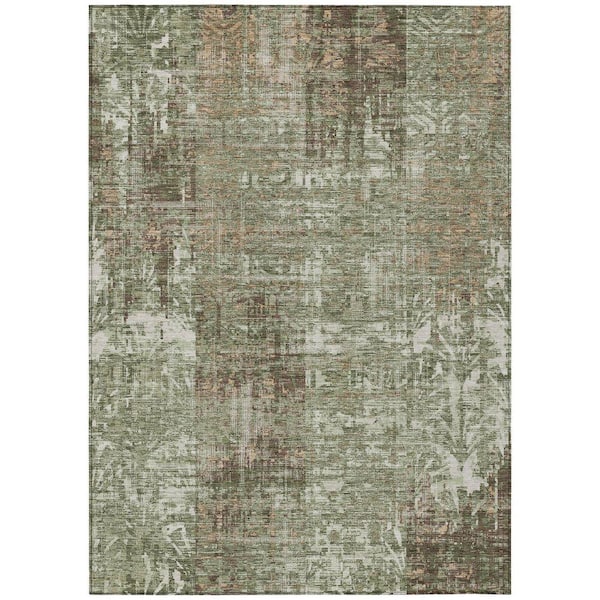 Chantille Machine Washable Indoor/Outdoor Abstract ACN2785 Olive 3 ft. x 5 ft. Area Rug