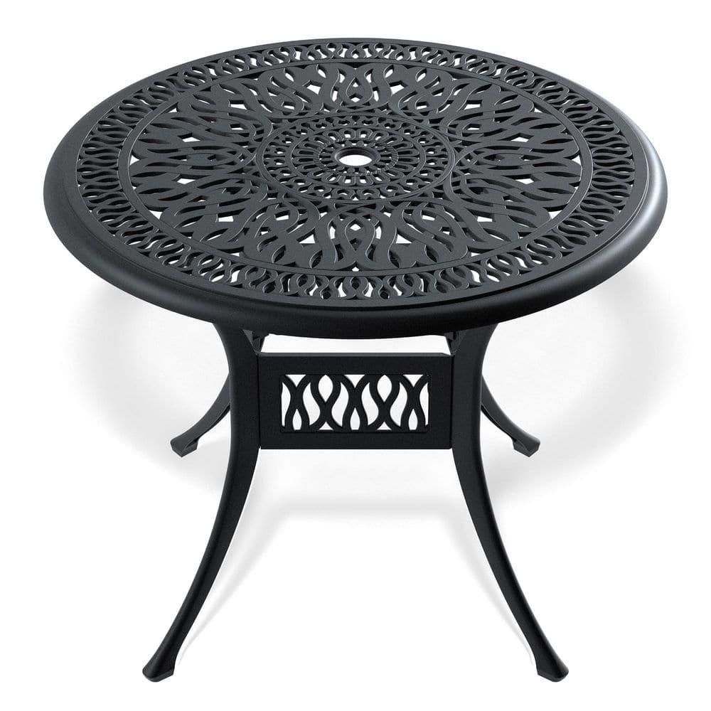 35.43 in. Cast Aluminum Patio Dining Table with Umbrella Hole price history on PriceWatchPro