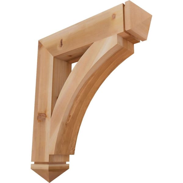 Ekena Millwork 5.5 in. x 34 in. x 30 in. Western Red Cedar Thorton Arts and Crafts Smooth Bracket