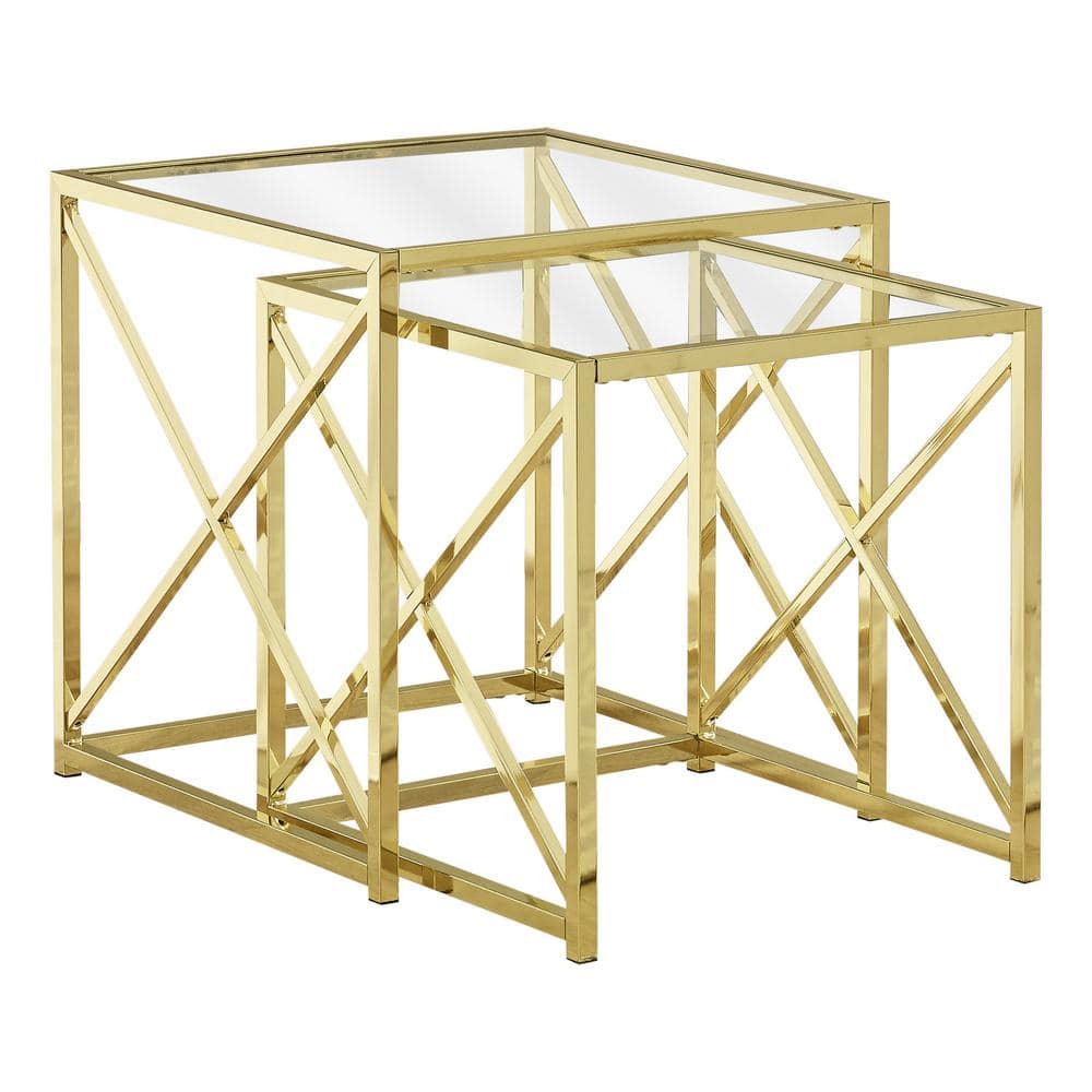 Gold Nesting Table (2Piece) HD3445 The Home Depot