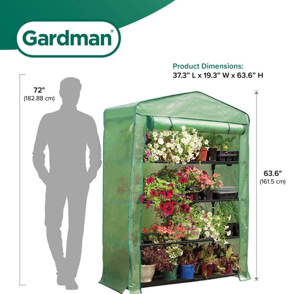 Mini Green Steel 4-Tier Garden Greenhouse