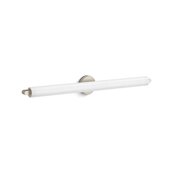 Crue 36 in. 1-Light Brushed Nickel Wall Sconce LED Vanity Light Bath Bar