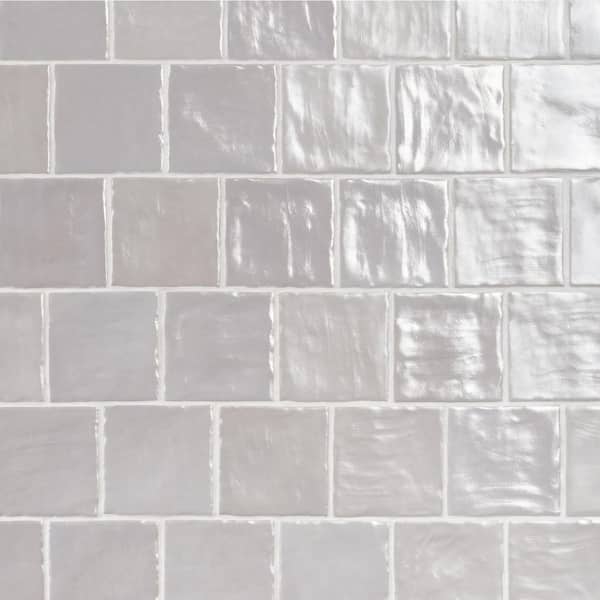 Amagansett Fog Gray 4 in. x 4 in. Mixed Finish Ceramic Wall Tile (5.38 sq. ft. / case)