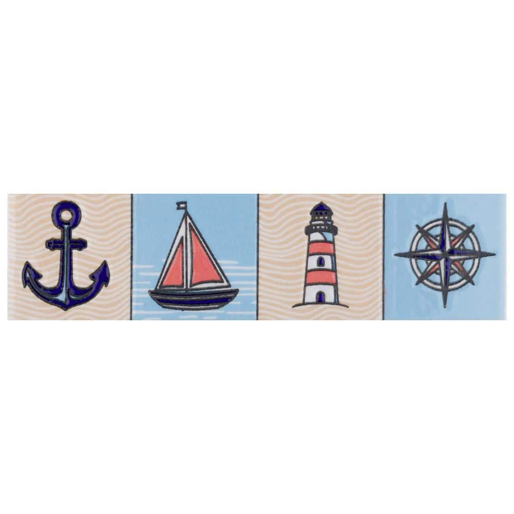 Captain Nautilius 2 in. x 7-7/8 in. Glossy Ceramic Wall Tile Trim price history on PriceWatchPro