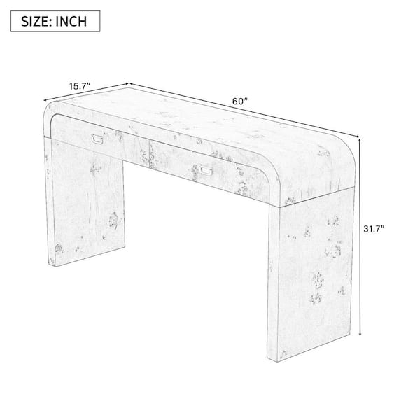 60 in. Natural Wood/Brown Rectangle Wood Console Table Entryway Table