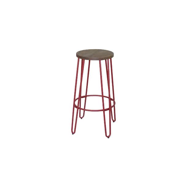 Unbranded 28.94 in. Matte Red Bar Stool