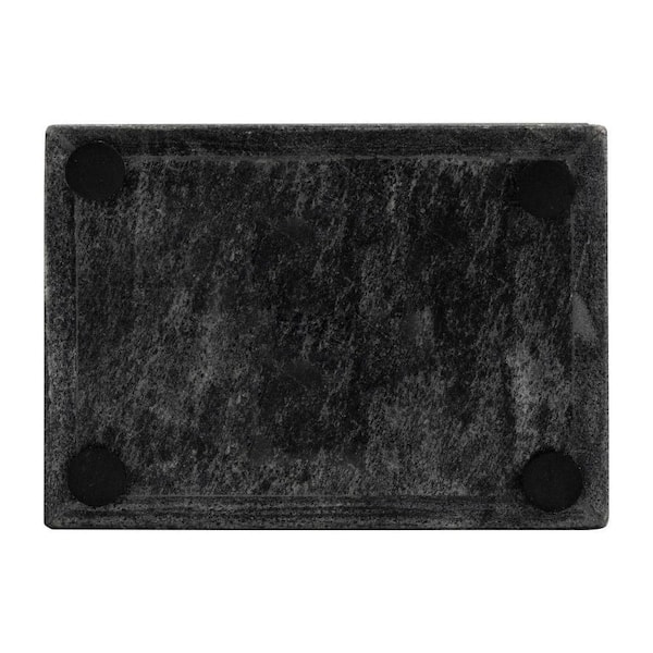 Liv & Skye Black 7 in. x 5 in. Marble Rectangular Decorative Box