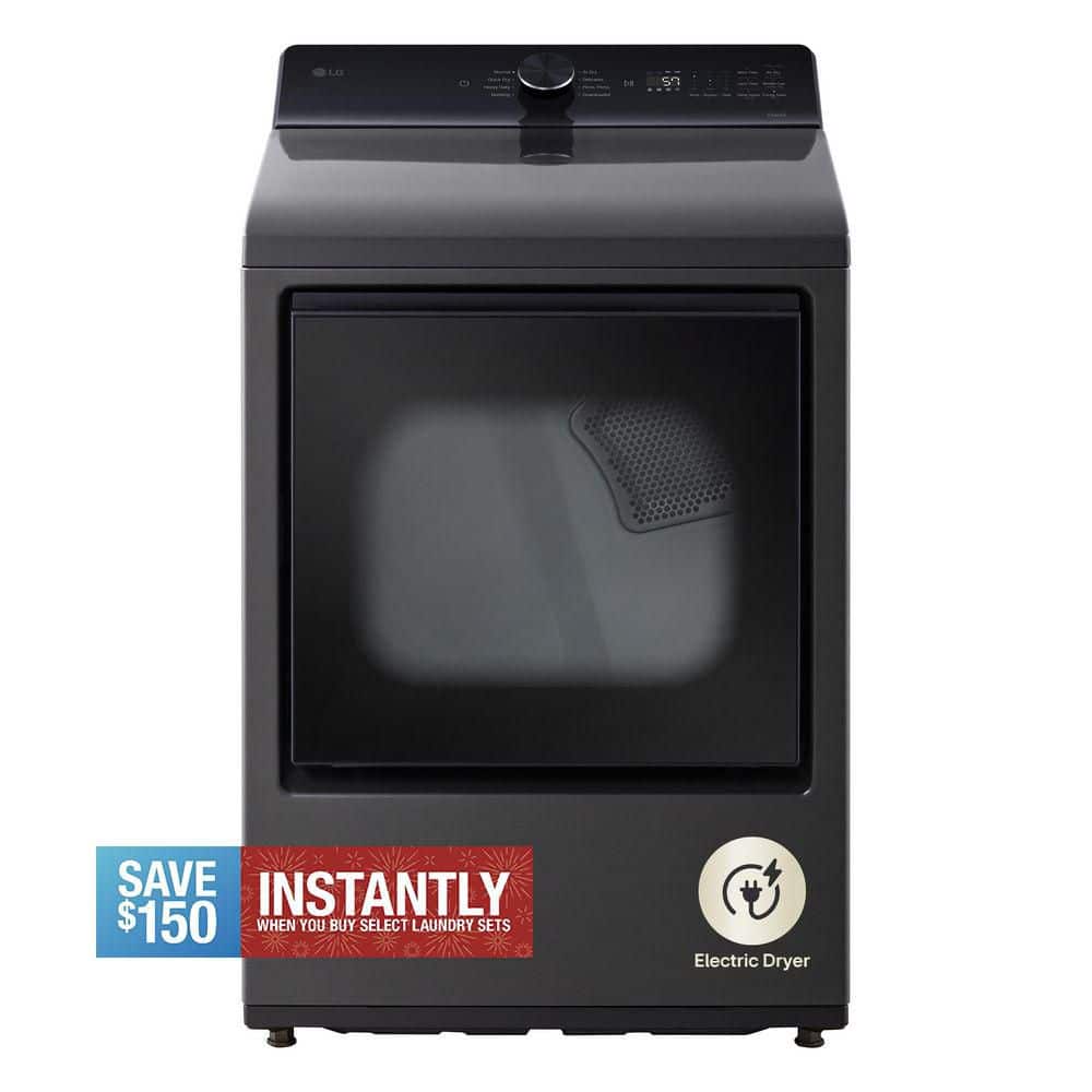 7.3 cu. ft. Vented Electric Dryer with Wi-fi and AI Sensor Dry in Platinum Black