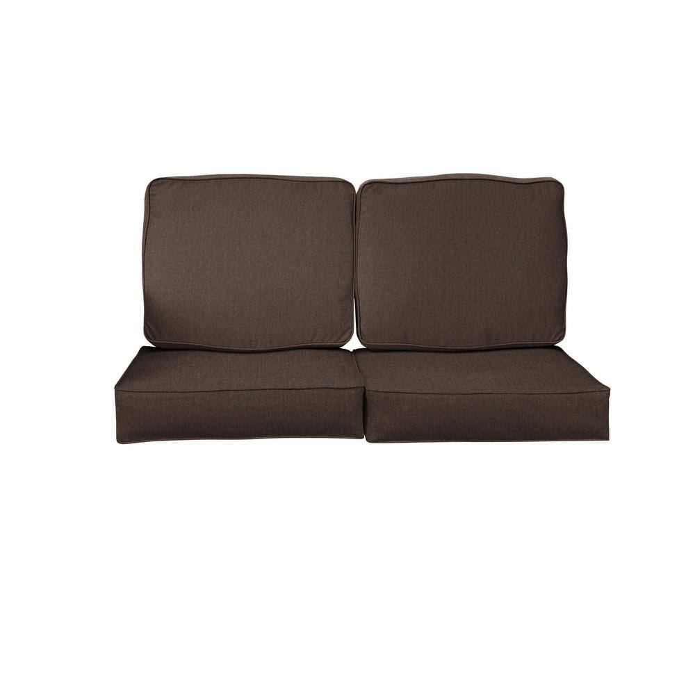 27 in. x 23 in. Sunbrella Canvas Java Deep Seating Indoor/Outdoor Loveseat Cushion price history on PriceWatchPro