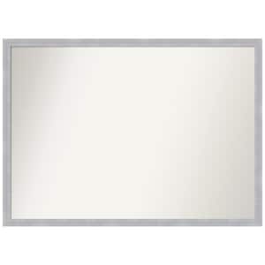 Grace Brushed Nickel Narrow 40 in. W x 29 in. H Non-Beveled Bathroom Wall Mirror in Silver