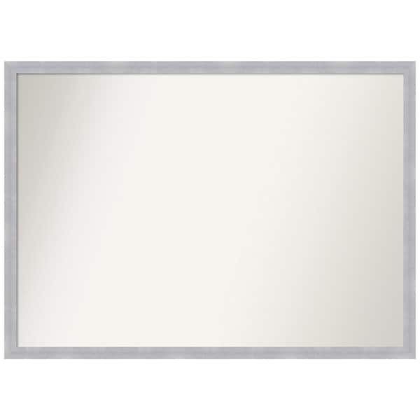 Amanti Art Grace Brushed Nickel Narrow 40 in. W x 29 in. H Non-Beveled Bathroom Wall Mirror in Silver