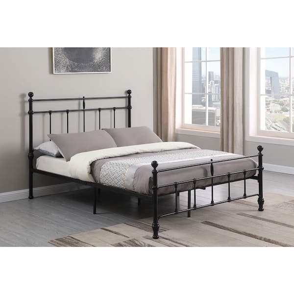 Novak Matte Black Powder-Coated Metal Frame Full Platform Bed