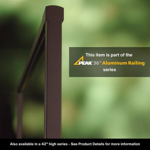 Peak Aluminum Railing 2 in. H x 3 in. W Matte Black Aluminum Deck Railing Wall Mount Bracket Kit for 36 in. high system
