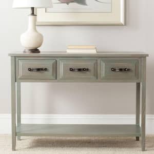 Aiden 43 in. 3-Drawer Gray Wood Console Table