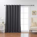 Best Home Fashion Dark Grey Grommet Blackout Curtain - 80 in. W x 108 ...