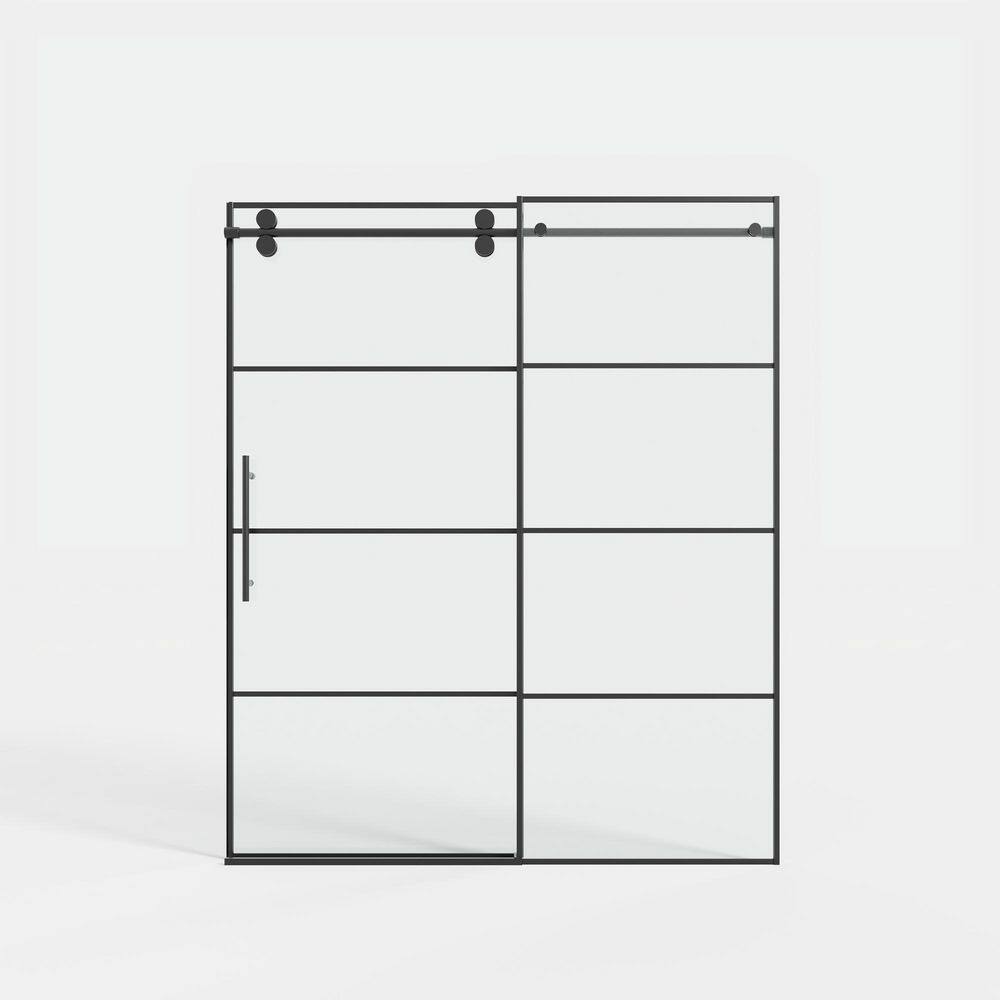 56-60 in. W x 72 in. H Sliding Ultra-Slim Frameless Shower Door in Matte Black with Clear Glass price history on PriceWatchPro