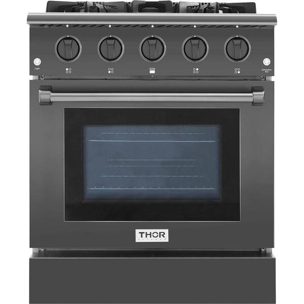Thor Kitchen Pre-Converted Propane 4.2 cu. ft. Single Oven Gas Range in Black Stainless Steel