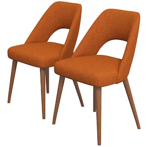 Arlo Orange Boucle Fabric Dining Chairs (Set of 2)
