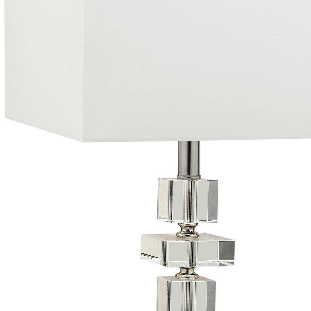 Deco 28.5-Inch Clear Crystal Table Lamp with Chrome Fittings