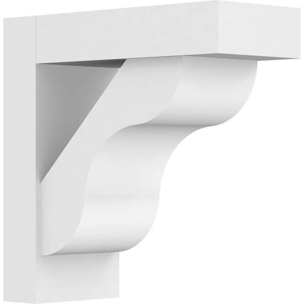 Ekena Millwork Standard Carmel 5 in. W x 12 in. H x 12 in. D Signature Urethane Polyurethane Bracket With Block Ends