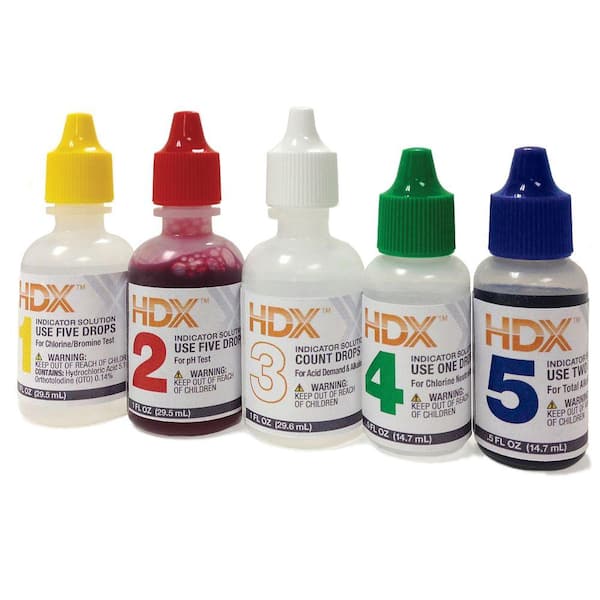 HDX Replacement Solutions 1-5 for Swimming Pool and Spa Water Test Kits