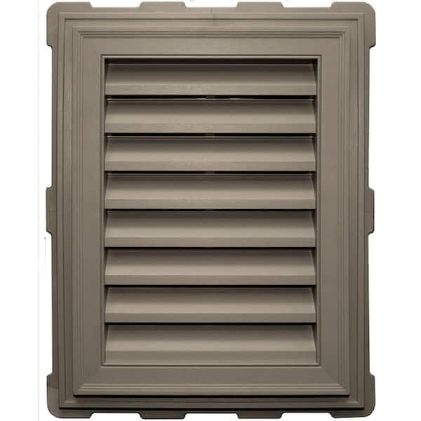 Builders Edge 20.2 in. x 26.2 in. Rectangular Brown/Tan Plastic UV Resistant Gable Louver Vent