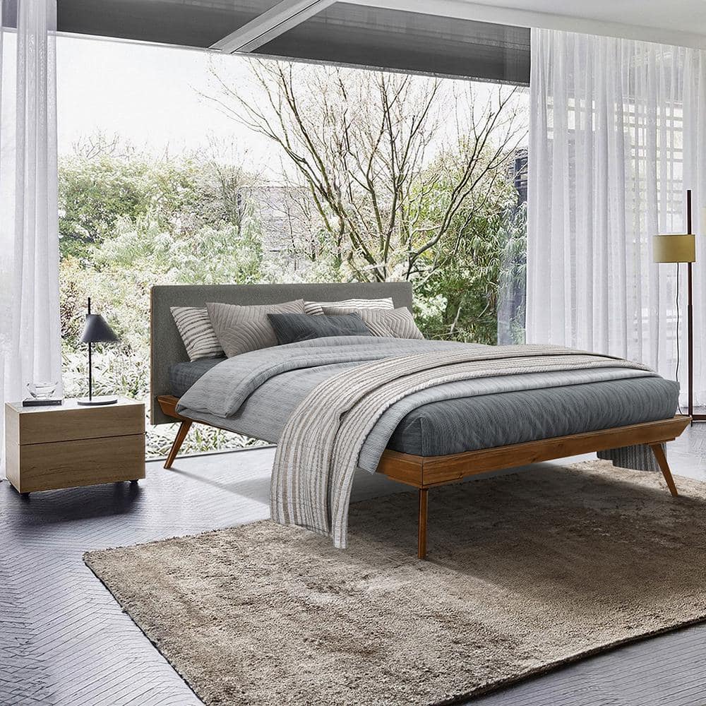 Edina Dark Gray Wood Frame Queen Platform Bed price history on PriceWatchPro