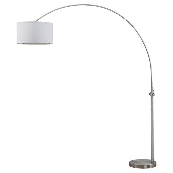 In Nickel Arc Floor Lamp With, Black Arched Floor Lamp With White Shade