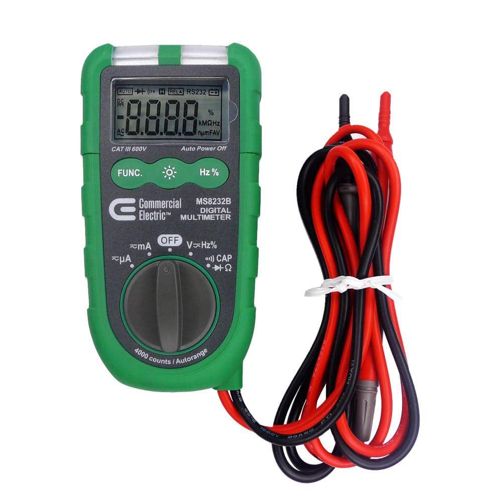 Commercial Electric Auto-Ranging Digital Multimeter MS8232B - The Home ...