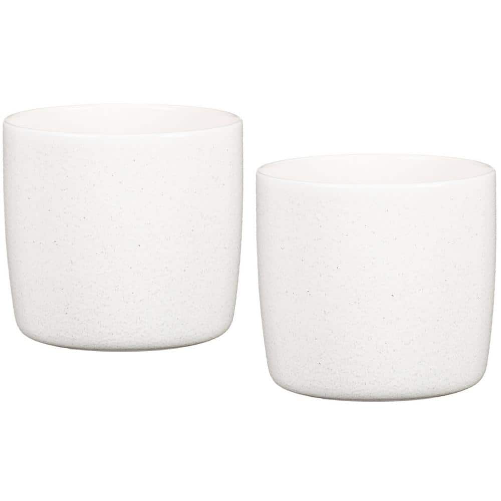 Scheurich 5.1 in. (13CM) 900 Solido Perla White Ceramic Pot Twin