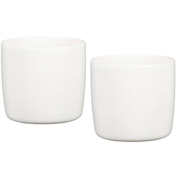 Scheurich 5.1 in. (13CM) 900 Solido Perla White Ceramic Pot Twin Pack