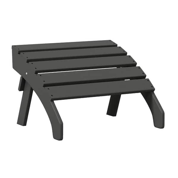 Altura Gray Plastic Outdoor Patio Weather Proof Folding Ottoman for Adirondack Chair