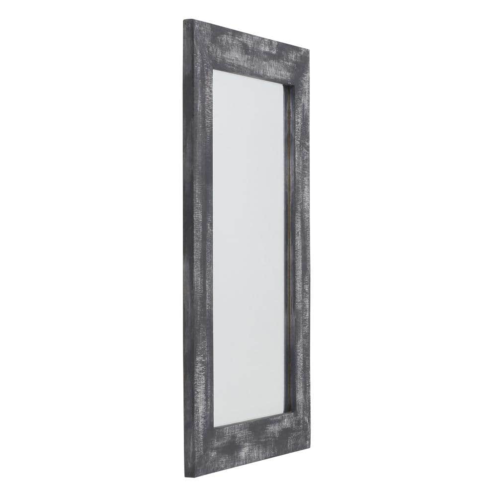 Pueblo Rustic Gray Wood Framed Wall Mirror 30" x 20"