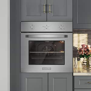 24 in. Single Gas Wall Oven in Stainless Steel with Convection and Knob Controls