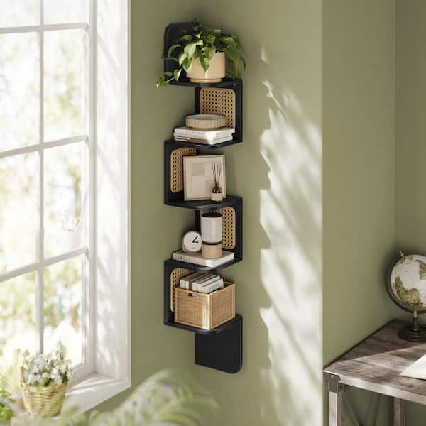 7.9 in x 7.9 in 5-Tier Corner Shelf,Wall Mounted Floating Shelf