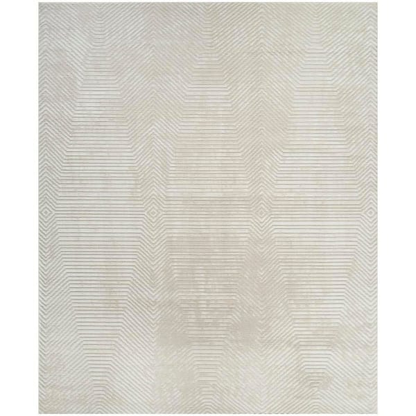 Dekor Ivory Beige 8 ft. x 10 ft. Abstract Contemporary Area Rug
