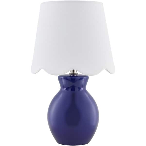Livabliss Stella Diminuta Navy/White Cottage 15.75 in. Indoor Accent Table Lamp
