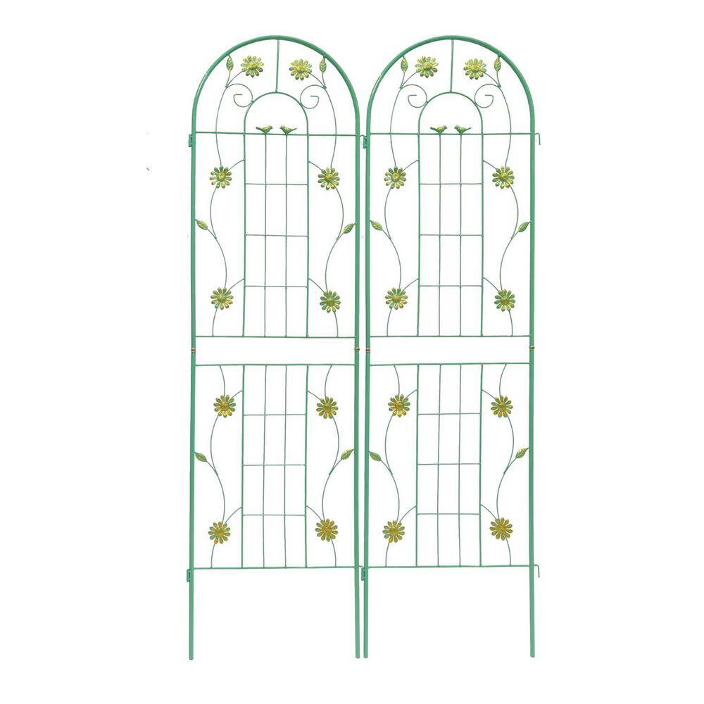 71 in. x 19.7 in. Metal Garden Trellis Rustproof Trellis for Climbing Plants Outdoor Flower Support Green (2-Pack) price history on PriceWatchPro